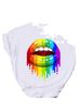 European And American Cross-border Foreign Trade Wholesale Clothing Sexy Colorful Lips Round-neck Plus-size Short-sleeve_ecoleips.com