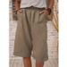 New Style Women's Solid Color Casual Shorts Five-Point Pants Straight-Leg Home Wear_ecoleips.com