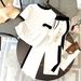 Women's Casual Summer Outfit Set – Comfortable Short Sleeve Top & Drawstring Pants With Minimalist Print (Black/White, S-XL, Breathable Loungewear)_ecoleips.com