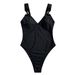 Women's Strappy One Piece Swimsuit Sexy Metallic Accent Solid Color Bathing Suit Adjustable Design for Beach And Pool_ecoleips.com