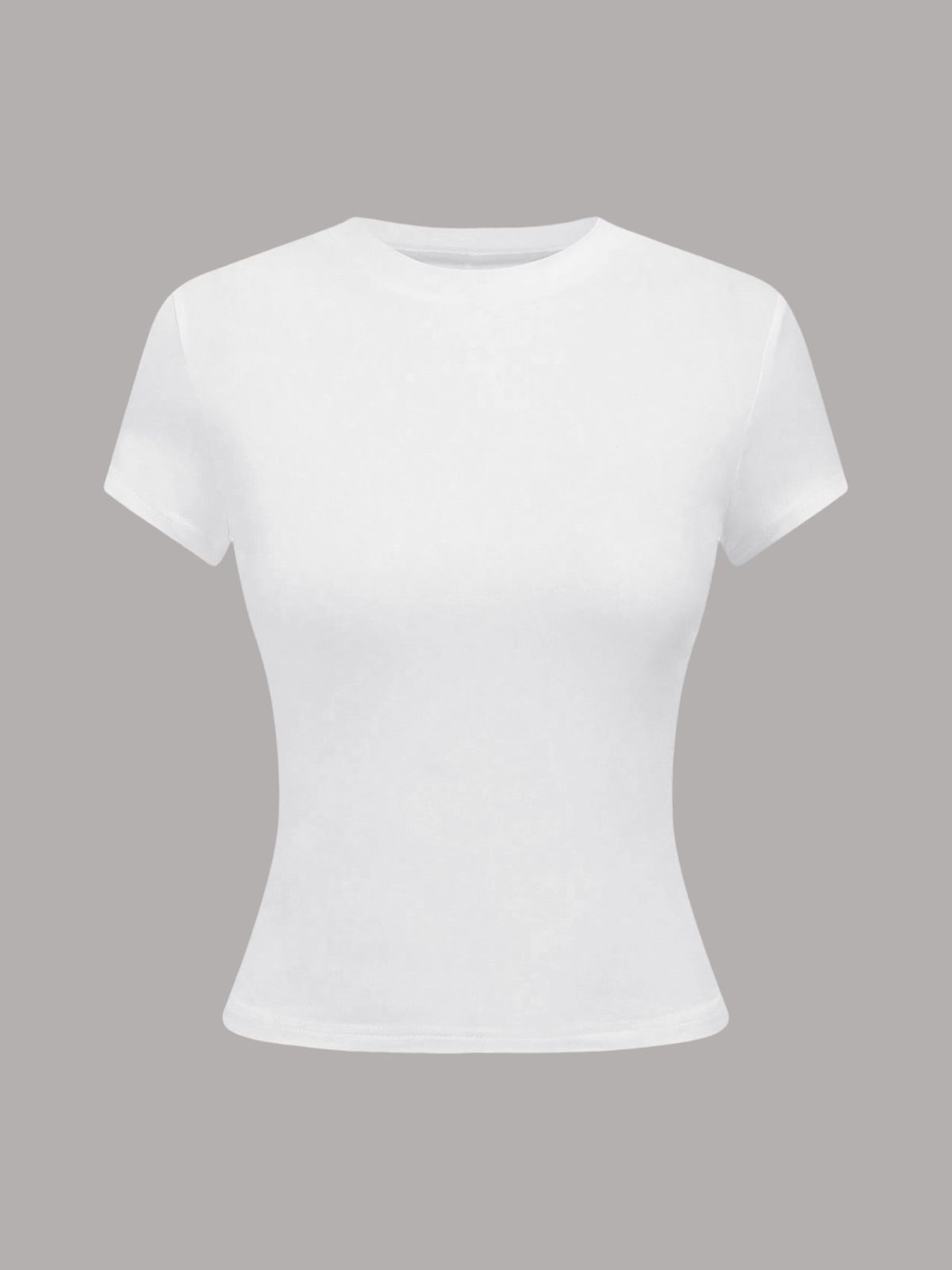 Essential Stretch High-Neck Slim Fit T-Shirt For Women - Soft Knit Basic Top For Casual & Chic Style_ecoleips.com