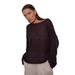 Hollow Knitted Sweater 2025 Autumn And Winter New Women's Perspective Thin Large Round Neck Horn Sleeve Knitted T-shirt_ecoleips.com