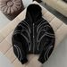 Women's Clothing Retro Street Personality Gothic Stripe Hooded Zip-Up Sweatshirt For Men & Women - Retro Streetwear With Cross Design_ecoleips.com
