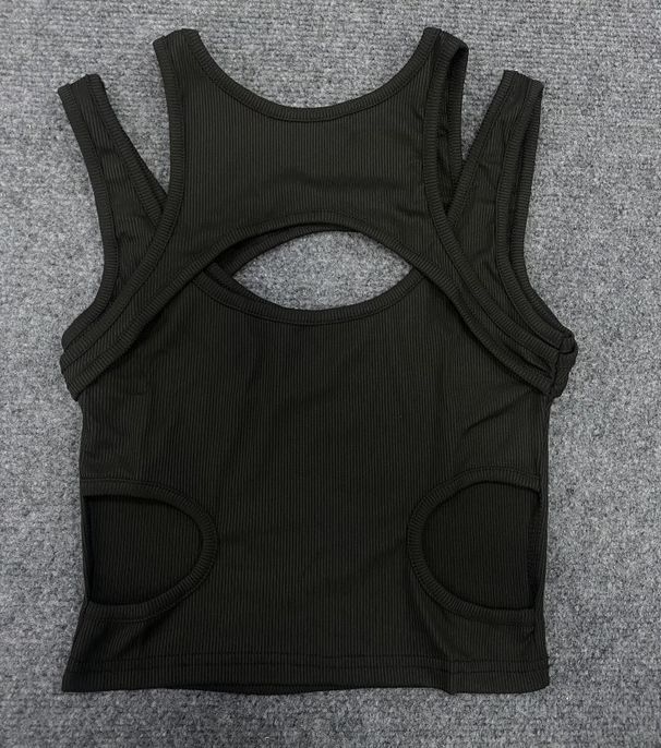 Summer Sexy Slim Fit Women's Top Vest European American Style Crossover Camisole Sports Casual Faux Two Piece Hollowed out_ecoleips.com