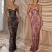 Women's Clothing Slim Fit Lace Party Dress INS American Style Tie Up Bustier Bodycon Long Dress For Adults_ecoleips.com