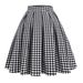 Women's Clothing Swan Print High Waist A-Line Pleated Midi Skirt For Women Cotton_ecoleips.com