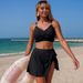 Women's High-Waist Bikini Set – Sexy Two-Piece Swimwear, Solid Color, Adjustable Fit, Quick-Dry Fabric_ecoleips.com