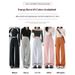 Women's Wide-Leg Pants For Autumn And Winter New Pumpkin Color Fleece-Lined Casual Petite Straight-Leg Scimitar_ecoleips.com