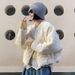 girl Light Jacket Velvet Cotton Coat For Women 2025 Winter New Small Short Diamond Pattern Top Fashion_ecoleips.com