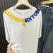 Extra Large Size High-end Vintage Light Luxury Short-sleeve Embroidered T-shirt For Men And Women, Loose College_ecoleips.com