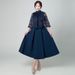 Verve Evening For Women 2025 New Navy Blue Casual Wear Long Elegant Party Dress_ecoleips.com
