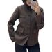 Minimalist Stand Collar Long Sleeve Jacket – Relaxed Fit With Button Front & Functional Pockets For Casual & Office Wear_ecoleips.com