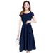 2026 Summer Korean Style Slim Solid Color Dress Women's Mid-Length Dress Patchwork Fashion A-Line Dress_ecoleips.com