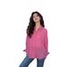 Rose Pink Linen Collared Button-up Shirt Women, Vintage Old Money Style, Loose And Slimmi Cotton-linen Top For_ecoleips.com