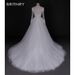 Long Sleeve A-Line Lace Backless Wedding Dress 2025 New Style Light Gauze High-End Heavy Beaded Train_ecoleips.com
