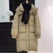 girl Purple Down For Women, Mid-Length, Over-the-Knee, Winter New Style, This Year's Trend, Thickened Coat, Cotton Padded_ecoleips.com