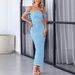 2026 Women Strapless Ruched Off Shoulder Bodycon Dress, Sexy Slim Fit Spring Elegant Dress_ecoleips.com