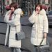 Women's Winter Coat With Faux Fur Hood, Long Padded Jacket, Slim Fit Plus Size Parka, Warm Quilted Outerwear For Cold Weather_ecoleips.com