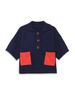 Loose And Versatile Contrasting Color Pocket Short-sleeved Knitted Sweater_ecoleips.com