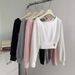 European And American Style Off-shoulder Sweatshirt Autumn Thin Version, Korean-style Loose Short For Petite Women,_ecoleips.com