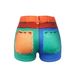 Women's Tight Fitting Denim Print Shorts Sexy Yoga Pants_ecoleips.com