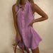 New Women's Casual Cotton Linen Dress Solid Color With Embroidered Ruffles Summer Short Skirt_ecoleips.com
