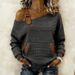 Voya 2026 New European American Style Patchwork Denim Women's Fashionable Versatile Long Sleeve Top For Autumn And Winter_ecoleips.com