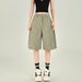 Casual Five-point Shorts Women's Spring And Summer New Simple Loose High-waisted Quick-drying Overalls_ecoleips.com