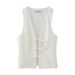 European And American Style Bow Strap Slim Vest Summer V-neck Sleeveless Top Fashion Vest_ecoleips.com