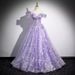 Women's Clothing Elegant Off-Shoulder Purple Ball Gown For Vocal Performances & Galas – Flowing Tulle Dress With Corset Lacing (Violet, XS-XXXL)_ecoleips.com