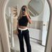2026 New Fashion Casual Suit Women's Color Matching Body Sculpting Short-sleeved Drawstring Wide-leg Pants Two-piece Set_ecoleips.com