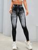 Women's Clothing Denim High Elastic Fitness Sports Trousers Seamless Back V Peach Buttocks Slim Running Yoga Pants_ecoleips.com
