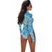 Women's Clothing Outdoor High Collar Long Sleeve Sports Zipper Triangle One Piece Sexy Slim Surfing Swimsuit_ecoleips.com
