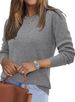 Women's Clothing Soft Wool Blend Round Neck Sweater - Comfortable Casual Pullover For Men & Women, Lightweight & Breathable, Versatile For All Seasons_ecoleips.com