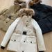 girl High-End Goose Fur Collar Workwear Down Jacket Women's Mid-Length Slim Waist 2024 New Parka Thickened Winter_ecoleips.com