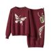 Women's Clothing New Spring Suit Women's Butterfly Embroidered Sweater Skirt Fashionable Two Piece Skirt_ecoleips.com