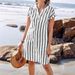 Women's Clothing Women's Fashion Summer Shirt Loose Casual Temperament Striped Top_ecoleips.com