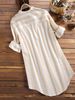 K Medium To Long Casual Striped Shirt Long Sleeved Plus Size Women's Sleeveless Shirt_ecoleips.com