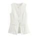 Verve 2024 Summer New Women's Fashion Simple Sleeveless Button Decorated Vest Casual Shorts Set_ecoleips.com