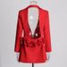 2025s Ming Style Waist Cinched V-neck 2025 New Niche Design Backless Patchwork Flower Suit Jacket For Women_ecoleips.com