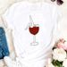 Cross-border Supply Harajuku Style Clothing Retro Colorful Wine Glass Short-sleeve Women's Top T-shirt_ecoleips.com