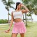 Voya Women's Sexy Style Design Solid Color Skirt For Spring And Summer New Styles With Ruffled Edges And Short Elastic Buttocks Skirt For Women_ecoleips.com