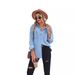 Women's Clothing New Light Colored Slim Denim Long Sleeve Shirt For Women_ecoleips.com