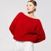 Women's Batwing Sleeve Off-Shoulder Knit Sweater - Soft & Stretchy Pullover Top In 10 Colors (White, Pink, Blue, Red, Yellow, Fuchsia, Orange, Black)_ecoleips.com