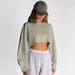 2026 Navel Crew Neck Sweater Women's Short Sports Bottom Shirt T-Shirt Knitted Sweater Long Sleeve Top_ecoleips.com