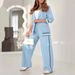 Women's Solid Color Temperament 2 Piece Suit Ribbed Fashion Spring Autumn Commuting Independent Station_ecoleips.com