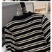 Women's Clothing Ice Silk Knit Striped T-Shirt Short Sleeve Plus Size Summer New Style_ecoleips.com
