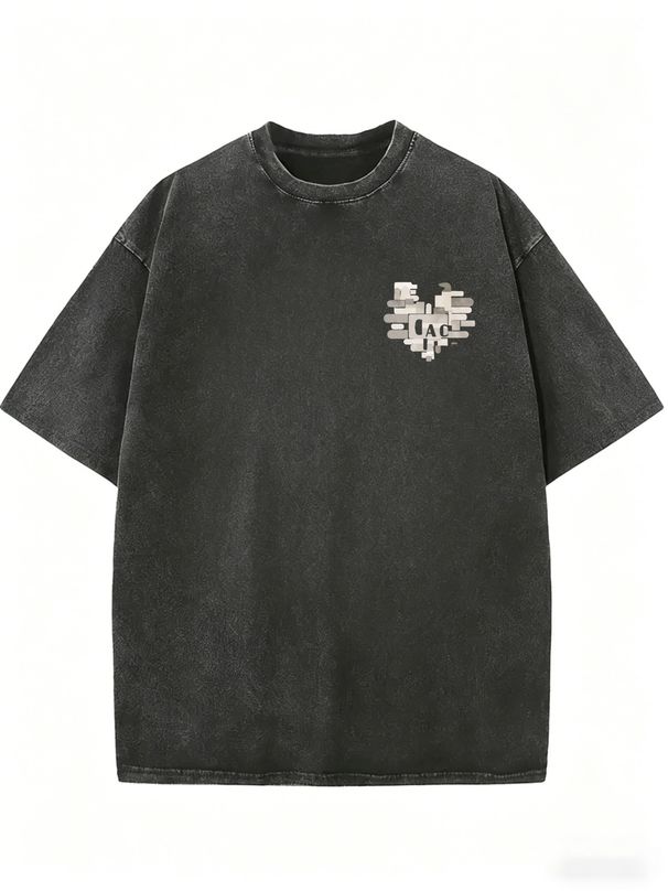 Women's Casual Oversized Streetwear Tee, Washed Finish Summer Essential_ecoleips.com
