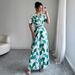 Women’s Clothing Temperament Elegant Style Printed Short Sleeved Wide Leg Pants Jumpsuit Women's Clothing Summer_ecoleips.com