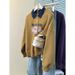 European American Style Printed Spring Autumn Thin Polo Collar Long-sleeve Sweatshirt For Women, Loose And Versatile,_ecoleips.com